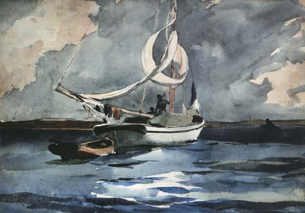 Winslow Homer Sloop Nassau (mk44) Spain oil painting art